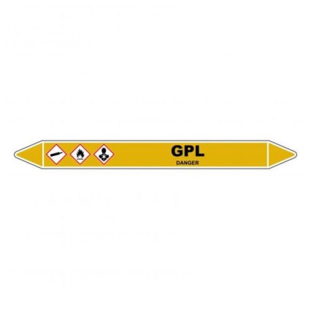 Marqueur de Tuyauterie - GPL - en Vinyle Laminé