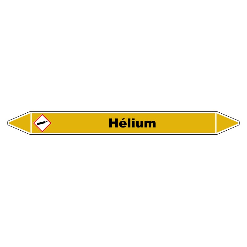 Marqueur de Tuyauterie "Hélium" en Vinyle Laminé