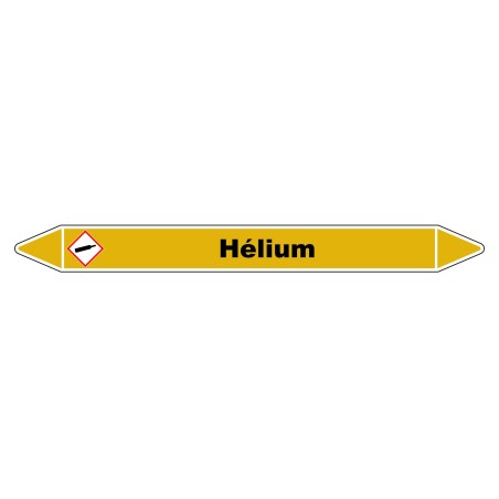 Marqueur de Tuyauterie "Hélium" en Vinyle Laminé