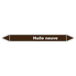 Marqueur de tuyauterie résistant en vinyle laminé indiquant l'huile neuve.