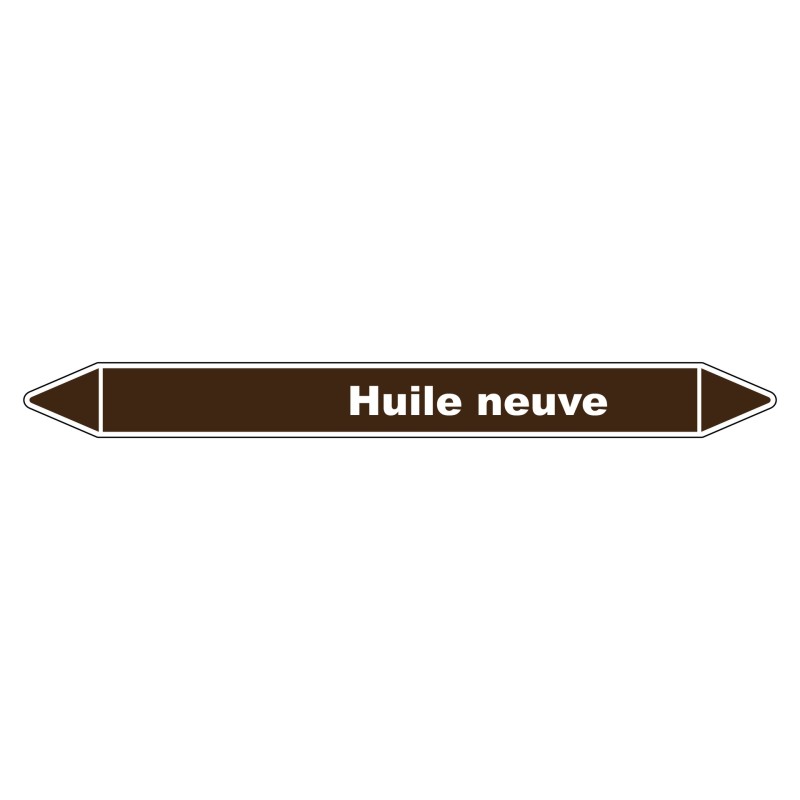 Marqueur de tuyauterie résistant en vinyle laminé indiquant l'huile neuve.
