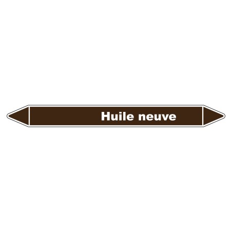 Marqueur de tuyauterie résistant en vinyle laminé indiquant l'huile neuve.