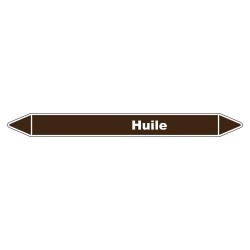Marqueur de Tuyauterie Huile 150 x 12 mm Vinyle Laminé