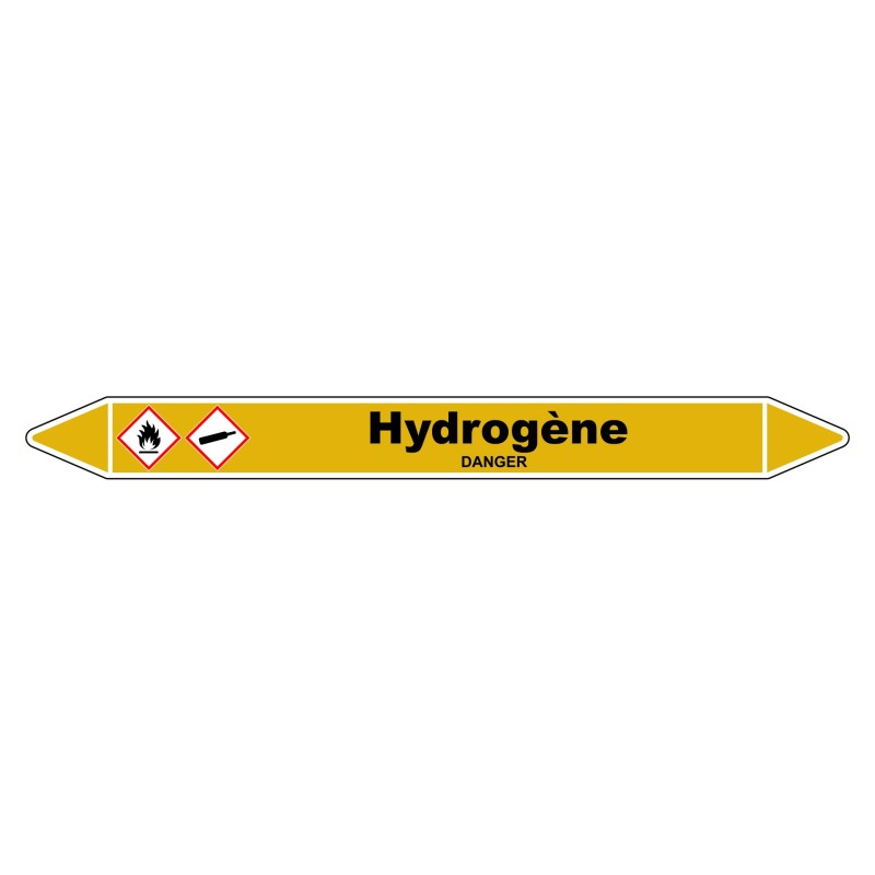 Marqueur de Tuyauterie "Hydrogène" en Vinyle Laminé
