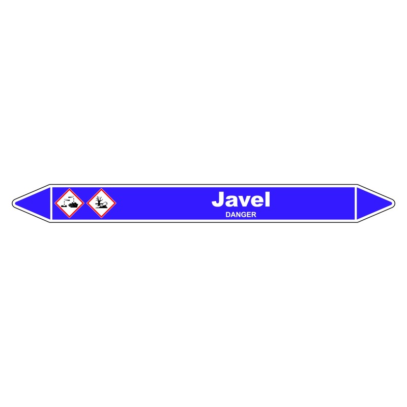 Marqueur de Tuyauterie - Javel - NFX 08-105 - Vinyle Laminé