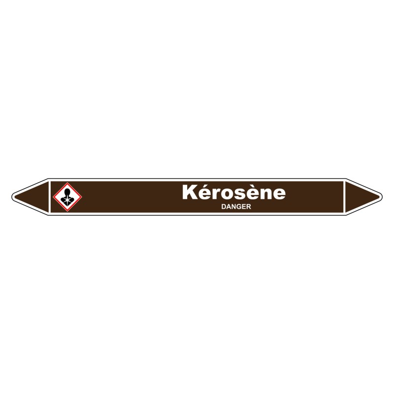 Marqueur de tuyauterie résistant - Kérosène - en vinyle laminé durable.