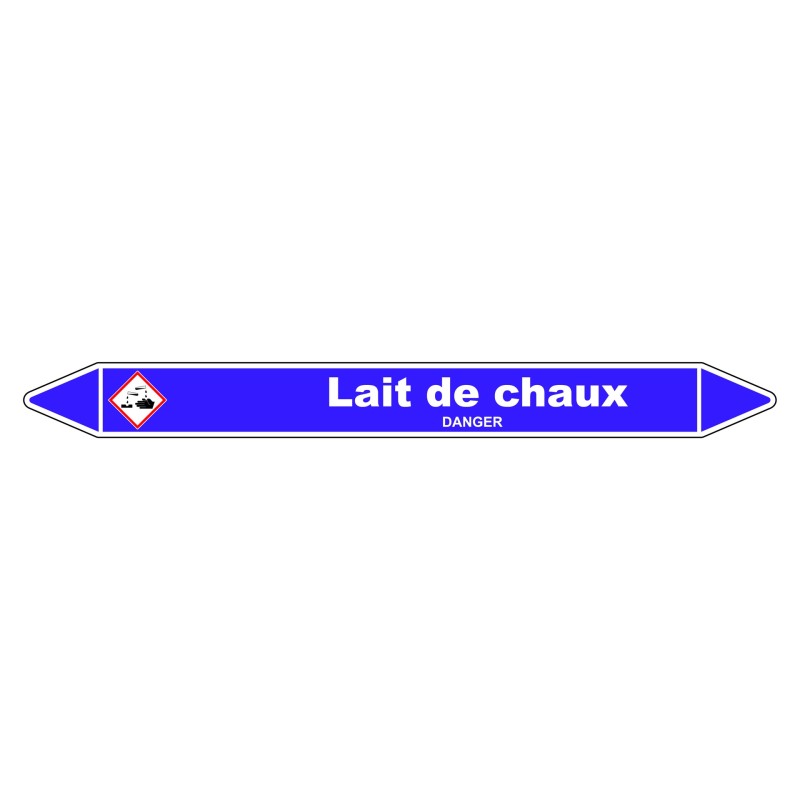 Marqueur de Tuyauterie - Lait de Chaux - NFX 08-105 - Vinyle Laminé