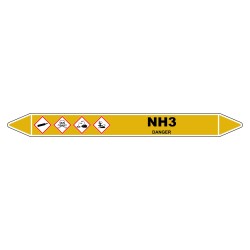 Marqueur de Tuyauterie "NH3" en Vinyle Laminé