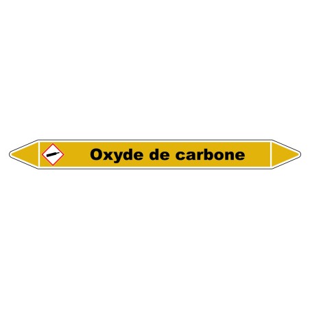 Marqueur de Tuyauterie "Oxyde de carbone" en Vinyle Laminé