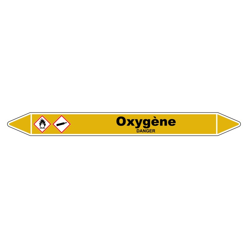 Marqueur de Tuyauterie "Oxygène" en Vinyle Laminé