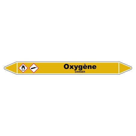 Marqueur de Tuyauterie "Oxygène" en Vinyle Laminé