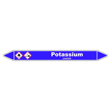 Marqueur de Tuyauterie - Potassium - NFX 08-105 - Vinyle Laminé
