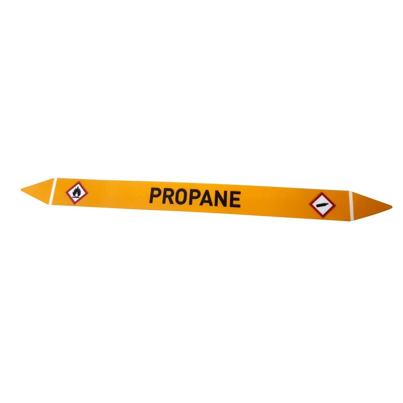 Marqueur de Tuyauterie - Propane - Norme NFX 08-105 - Vinyle Laminé