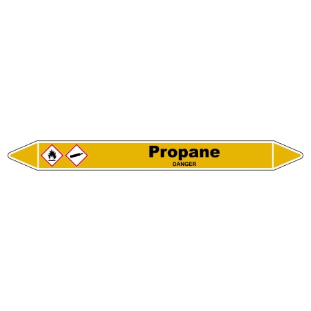 Marqueur de Tuyauterie - Propane - Norme NFX 08-105 - Vinyle Laminé