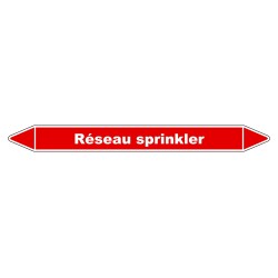 Marqueur de Tuyauterie - Réseau Sprinkler - NFX 08-105 - Vinyle Laminé