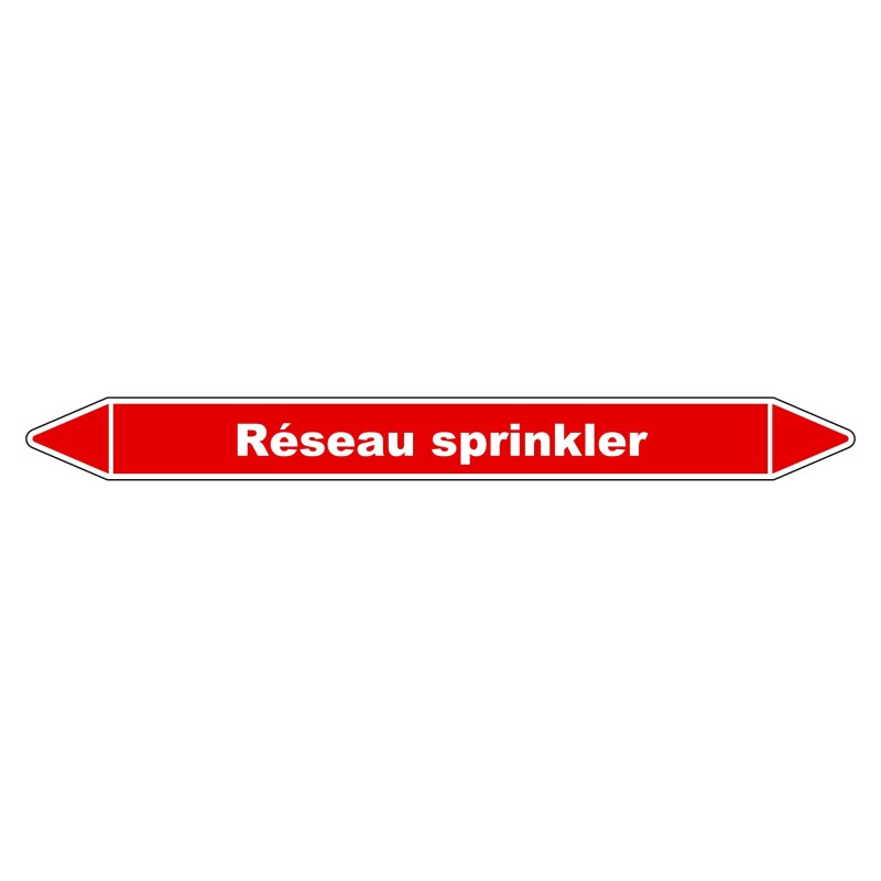 Marqueur de Tuyauterie - Réseau Sprinkler - NFX 08-105 - Vinyle Laminé