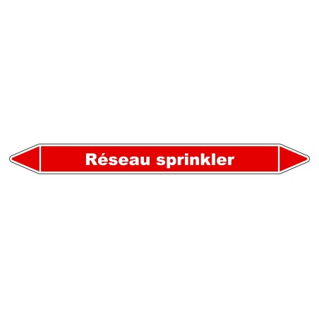 Marqueur de Tuyauterie - Réseau Sprinkler - NFX 08-105 - Vinyle Laminé