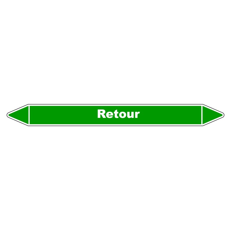 Marqueur de Tuyauterie - Retour - NFX 08-105 - Vinyle Laminé