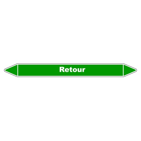 Marqueur de Tuyauterie - Retour - NFX 08-105 - Vinyle Laminé