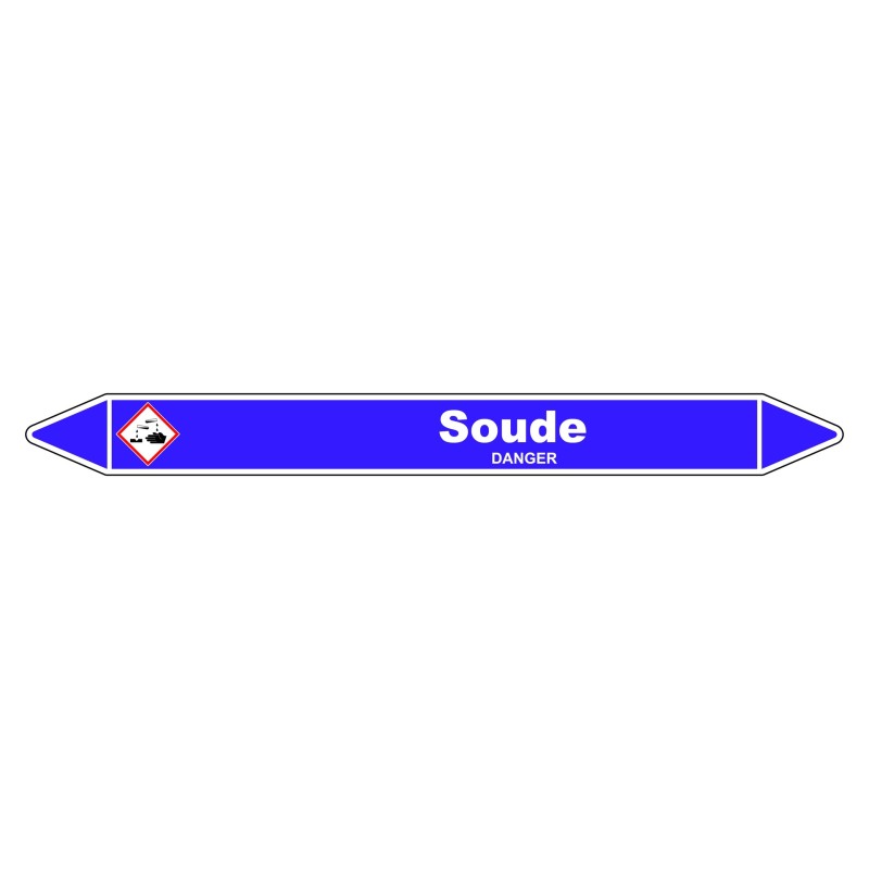 Marqueur de Tuyauterie - Soude - NFX 08-105 - Vinyle Laminé
