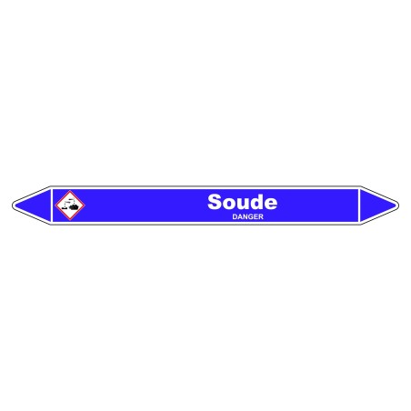Marqueur de Tuyauterie - Soude - NFX 08-105 - Vinyle Laminé