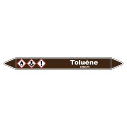 Marqueur de Tuyauterie Toluène 150 x 12 mm Vinyle Laminé