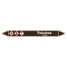 Marqueur de Tuyauterie Toluène 150 x 12 mm Vinyle Laminé