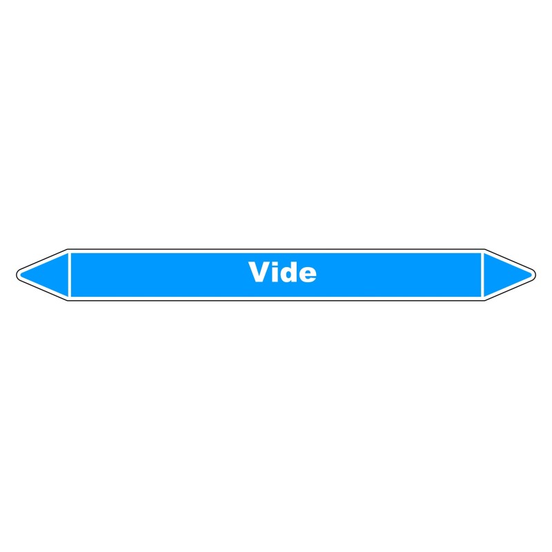 Marqueur de Tuyauterie "Vide" en Vinyle Laminé