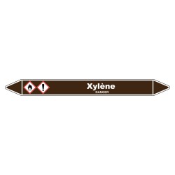 Marqueur de tuyauterie Xylène en vinyle laminé, durable et résistant.