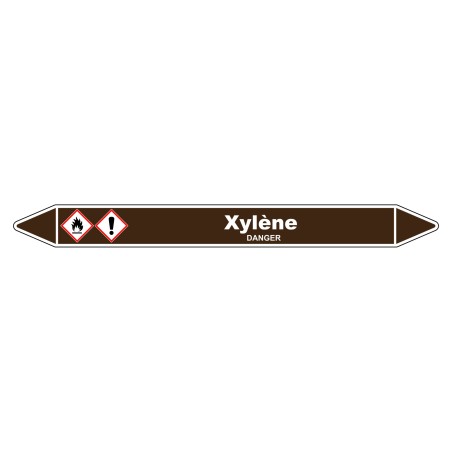 Marqueur de tuyauterie Xylène en vinyle laminé, durable et résistant.