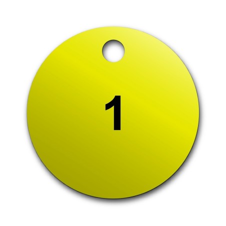 Marqueurs de Tuyauterie - Vannes Rondes Colorées Pré-numérotées - Rond Ø38 mm - Aluminium