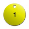 Marqueurs de Tuyauterie - Vannes Rondes Colorées Pré-numérotées - Rond Ø38 mm - Aluminium