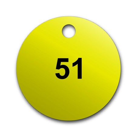 Marqueurs de Tuyauterie - Vannes Rondes Colorées Pré-numérotées - Rond Ø38 mm - Aluminium