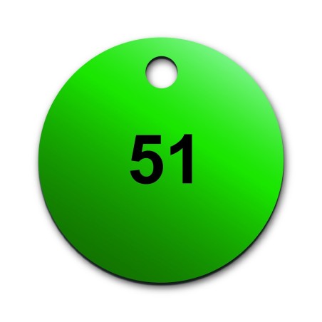 Marqueurs de Tuyauterie - Vannes Rondes Colorées Pré-numérotées - Rond Ø38 mm - Aluminium