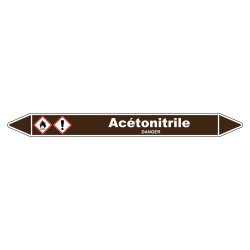 Marqueur de Tuyauterie Acétonitrile 150 x 12 mm Vinyle Laminé