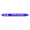 Marqueur de Tuyauterie - Acide Acétique - NFX 08-105 - Vinyle Laminé