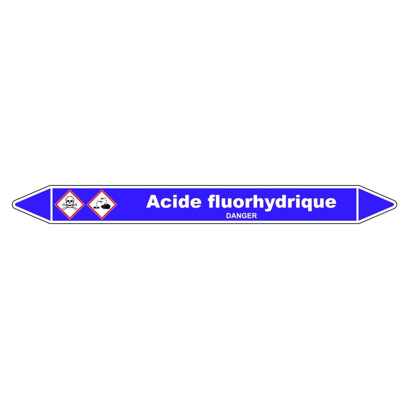 Marqueur de Tuyauterie - Acide Fluorhydrique - NFX 08-105 - Vinyle Laminé