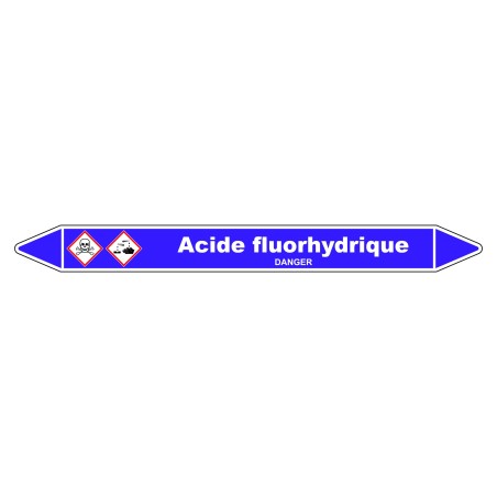Marqueur de Tuyauterie - Acide Fluorhydrique - NFX 08-105 - Vinyle Laminé
