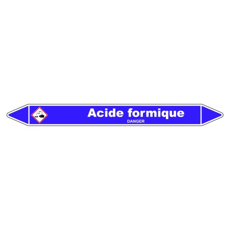Marqueur de Tuyauterie - Acide Formique - NFX 08-105 - Vinyle Laminé