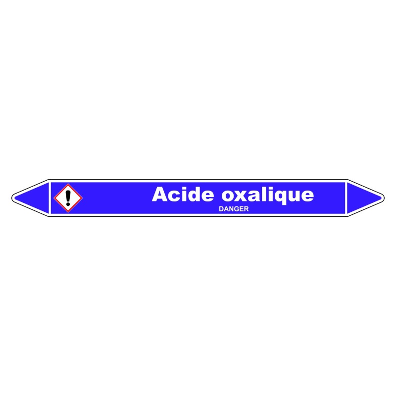 Marqueur de Tuyauterie - Acide Oxalique - NFX 08-105 - Vinyle Laminé