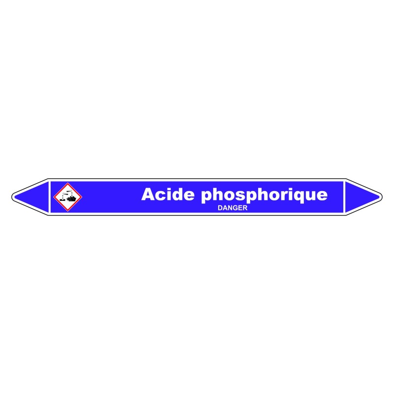 Marqueur de Tuyauterie - Acide Phosphorique - NFX 08-105 - Vinyle Laminé