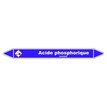 Marqueur de Tuyauterie - Acide Phosphorique - NFX 08-105 - Vinyle Laminé