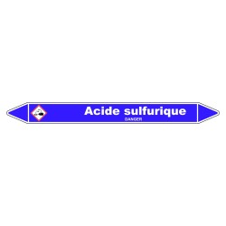 Marqueur de Tuyauterie - Acide Sulfurique - NFX 08-105 - Vinyle Laminé