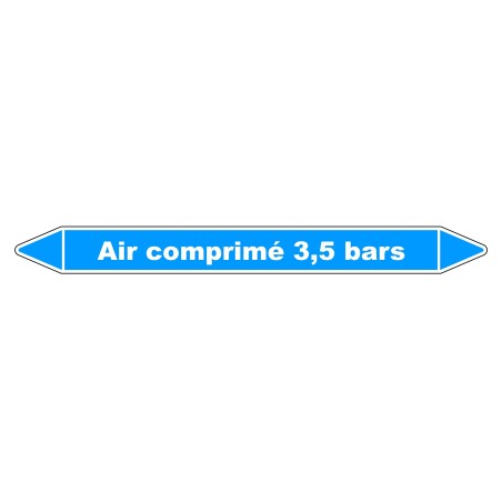 Marqueur de Tuyauterie "Air comprimé 3,5 bars" en Vinyle Laminé
