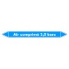 Marqueur de Tuyauterie "Air comprimé 3,5 bars" en Vinyle Laminé