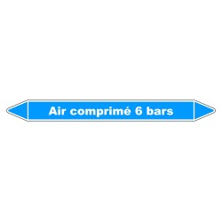 Marqueur de Tuyauterie "Air comprimé 6 bars" en Vinyle Laminé