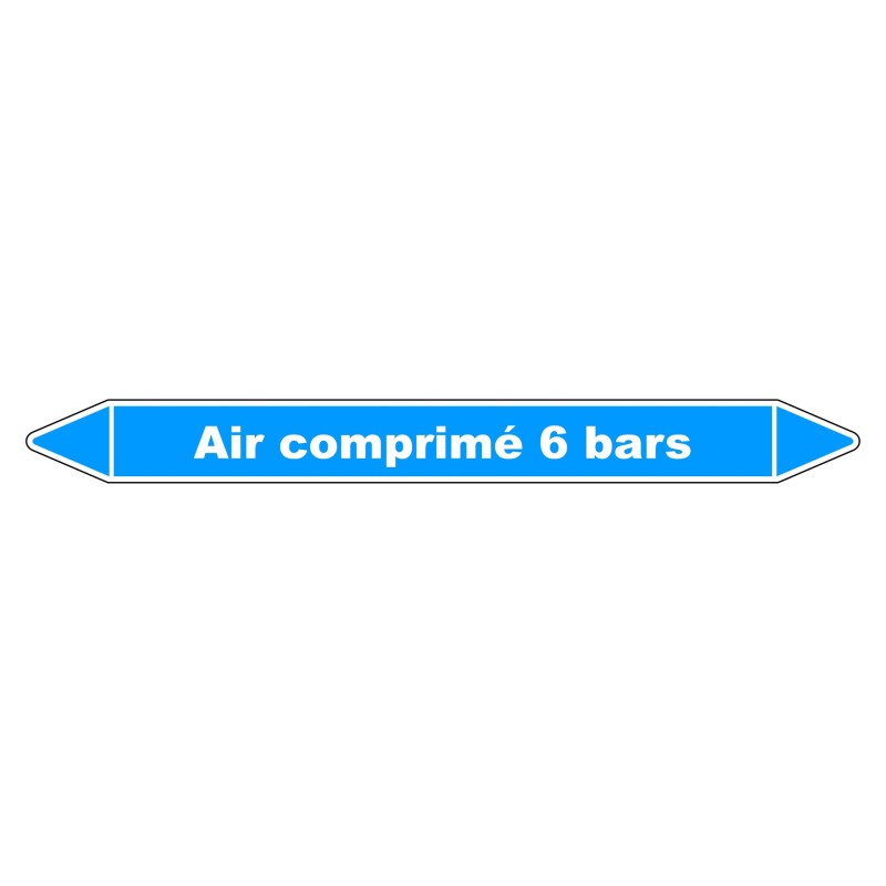 Marqueur de Tuyauterie "Air comprimé 6 bars" en Vinyle Laminé