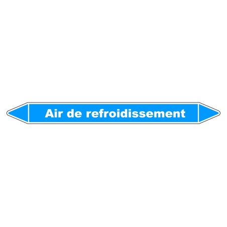 Marqueur de Tuyauterie "Air de refroidissement" en Vinyle Laminé