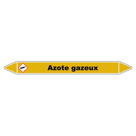 Marqueur de Tuyauterie "Azote gazeux" en Vinyle Laminé