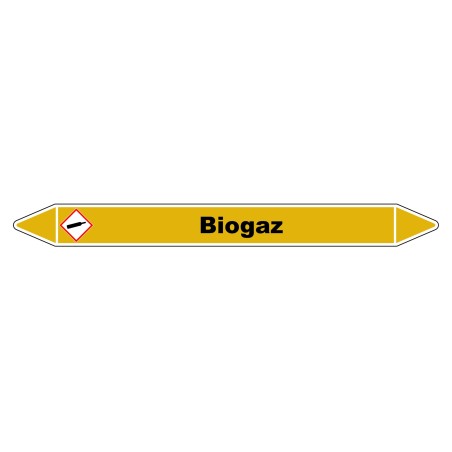 Marqueur de Tuyauterie "Biogaz" en Vinyle Laminé